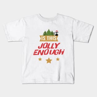 christmas is this jolly enough noel cat santa hat Kids T-Shirt